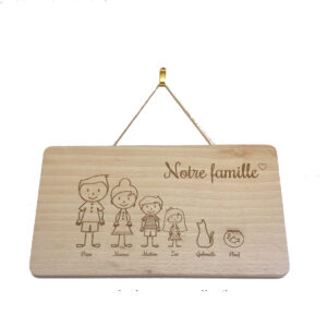 Plaque suspendue en bois