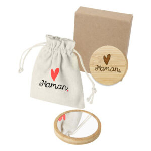 Miroir de poche gravé + imprimé